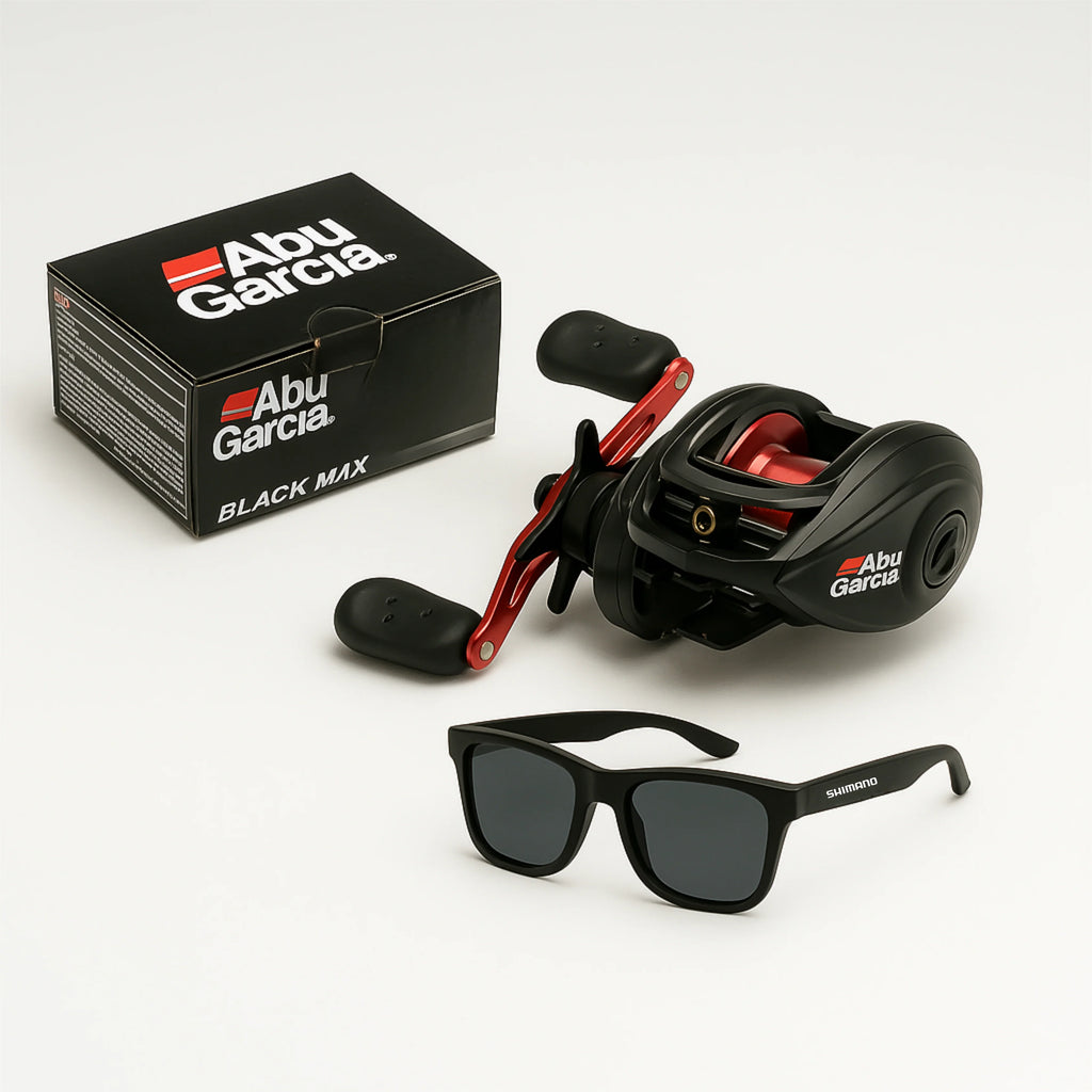 Carretilha Abu Garcia Black MAX3 Anti-Cabeleira com Óculos SHIMANO Grátis