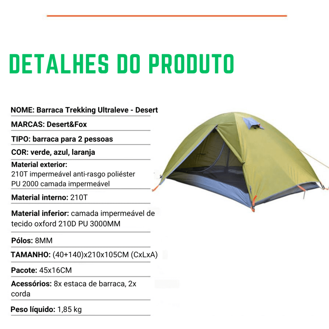 Barraca de Acampamento Ultraleve